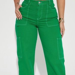 Fashion Nova “Take A Risk High Rise Utility Jeans”
